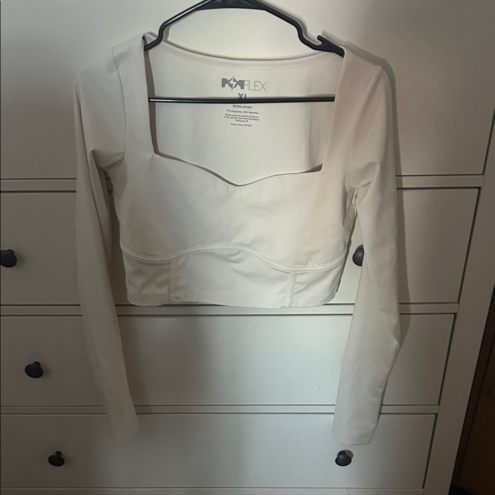 POPFLEX Cream Long Sleeve Top